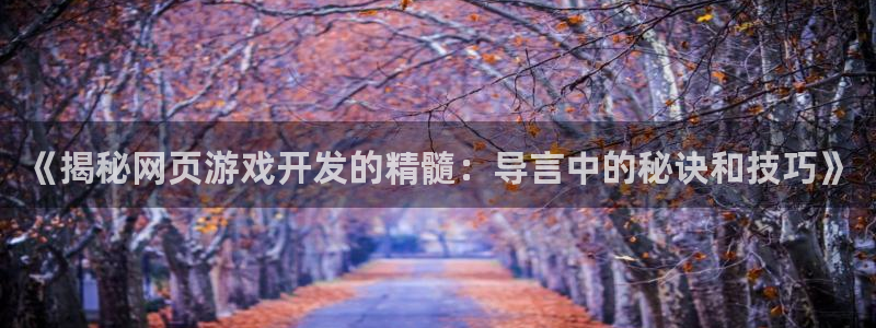 沐鸣科技怎么样：《揭秘网页游戏开发的精髓